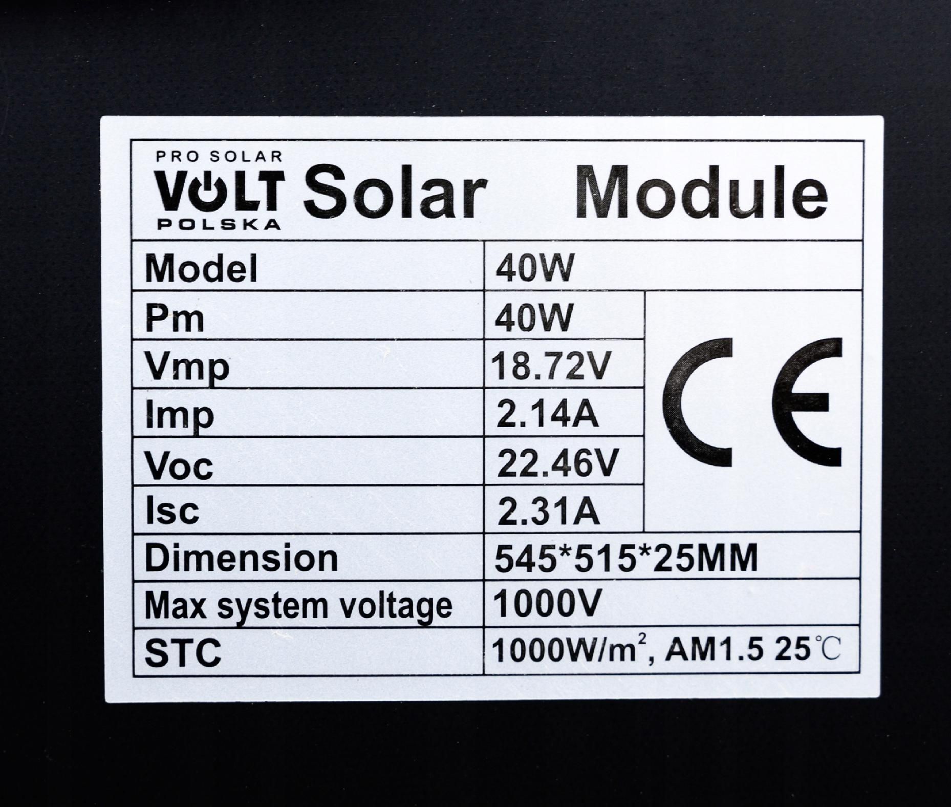 Panel solarny bateria słoneczna 40w 12v regulator [ZES271]