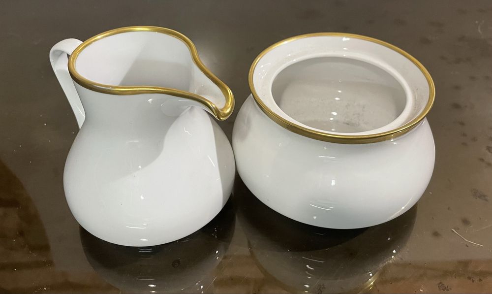 Stara porcelana WEIMER serwis kawowy dzbanek mlecznik cukiernica