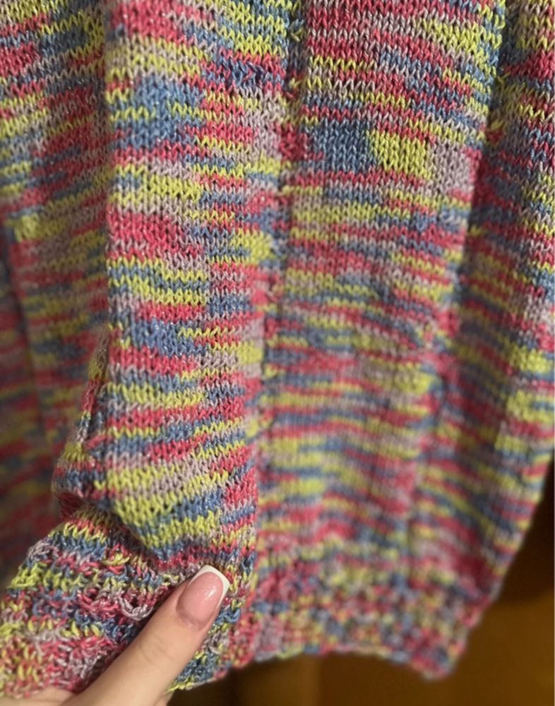 Handmade Sweter robiony na drutach