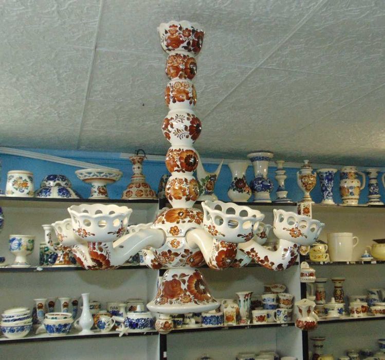 Fajans Włocławek - Żyrandol 6 ramienny wzór 1360 Antoni Bisaga