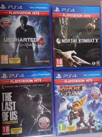 Gry ps4 Uncharted 4, The last of us, Mortal Kombat X, Ratchet & Clank