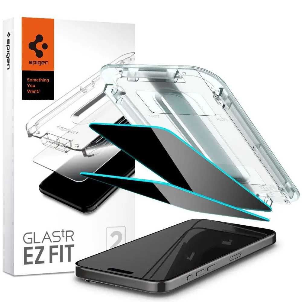 Защитное стекло Spigen Glas.tR EZ FIT Privacy 2-Pack iPhone 15 Pro