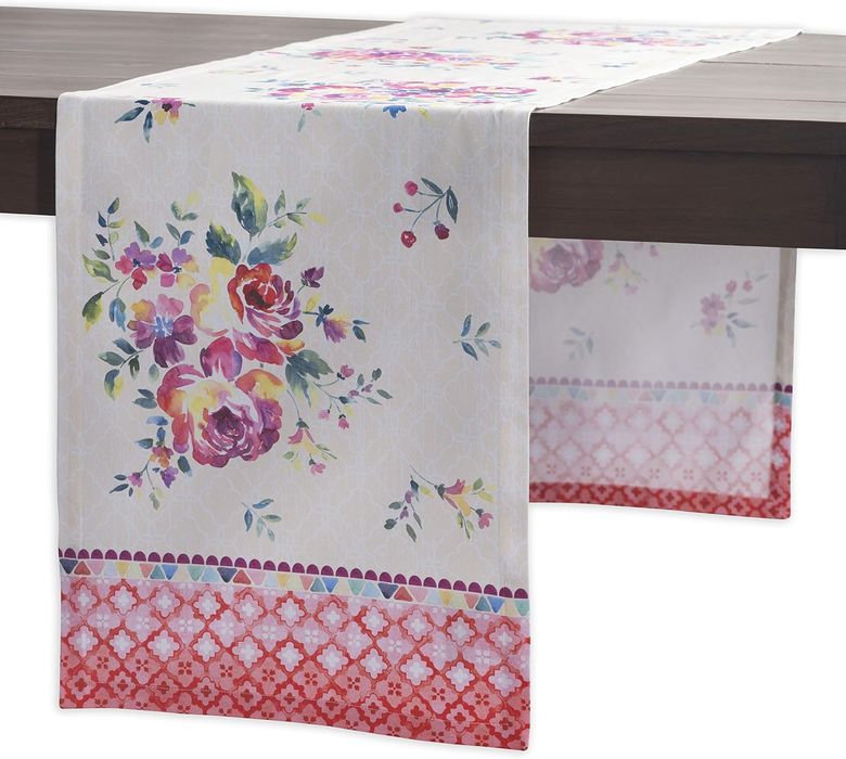 Maison d'Hermine Bieżnik Stołowy Bawełniany Ręcznie Malowany 50x150 cm