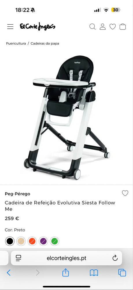 Peg-Pérego Cadeira de Refeição Evolutiva Siesta Follow Me