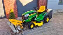 JOHN DEERE X155R kosiarka/zamiatarka/pług - SUPER STAN