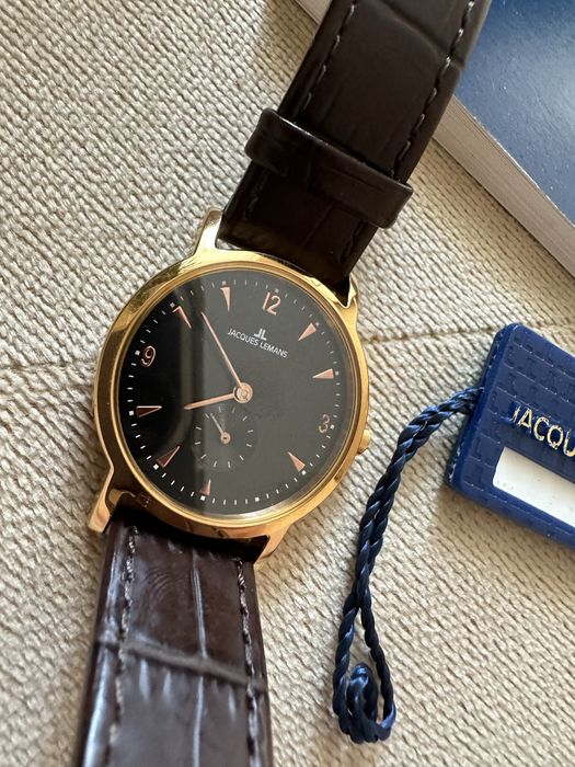 Часи Швейцарія Jacques Lemans  1-1321E шкіра позолота