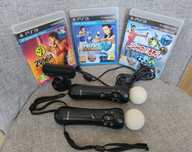 PLAYSTATION MOVE ZESTAW PS3 PS4 2X Kontroler + kamera + gry