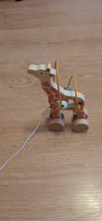 Zabawka drewniana żyrafa na sznurku