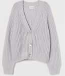 Piękny liliowy/lawendowy wełniany chunky sweter H&M