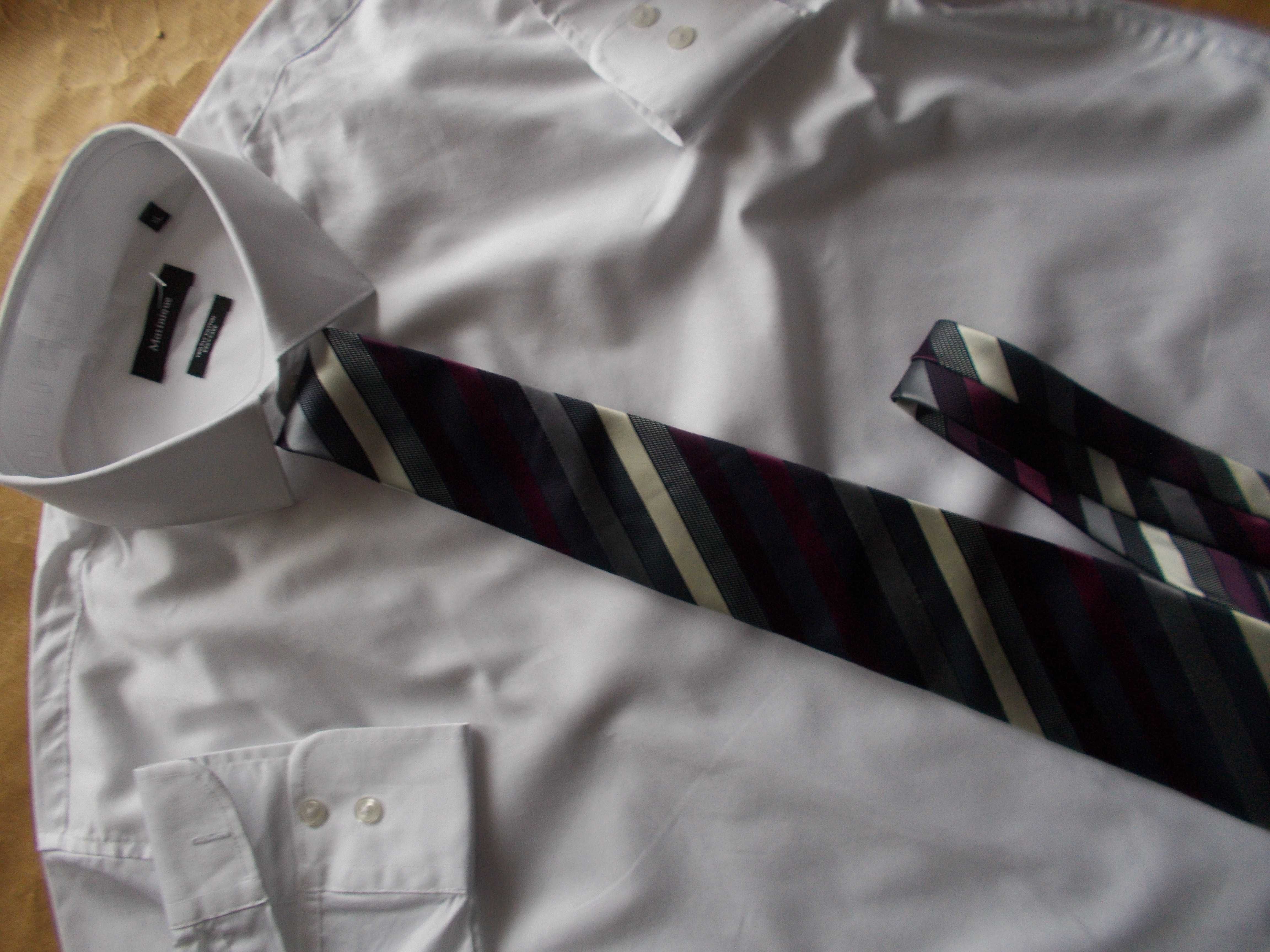 XL- MATINIQUE Premium 2 PLY -Nowa Koszula Męska XL 43 cm Dania+ Krawat