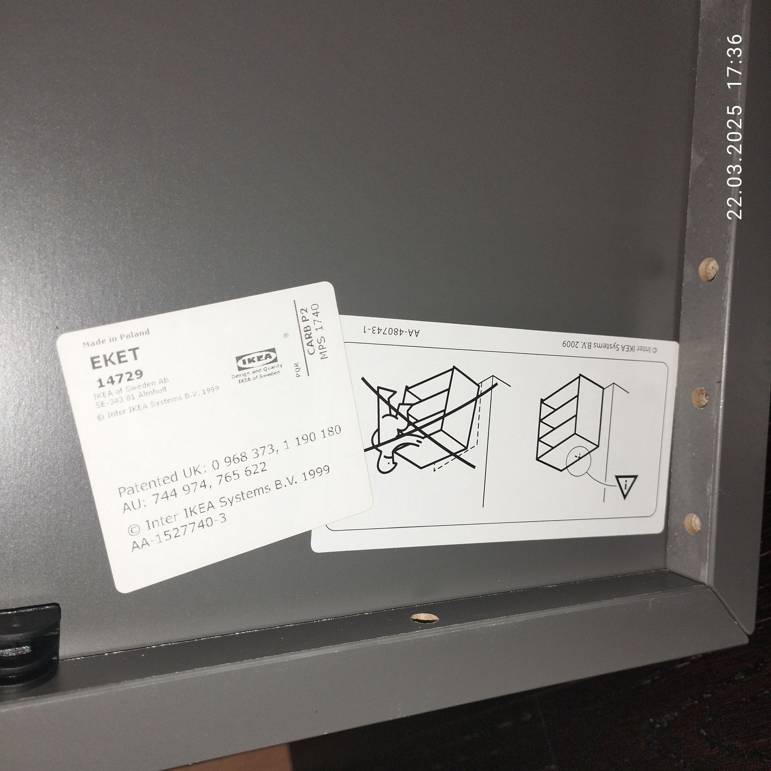 Szara szafka wisząca IKEA