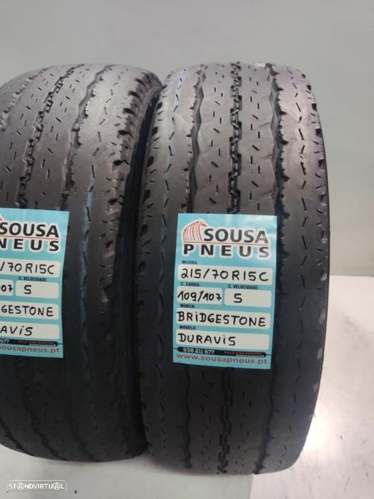 2 pneus semi novos 215-70r15 c bridgestone - oferta dos portes