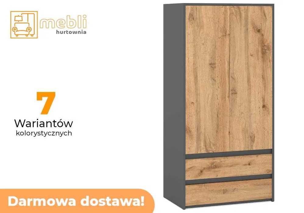 Dwudrzwiowa Szafa Hugo 2D2SZ Garderoba Loft Promocja