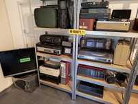 Sprzęt RTV, gramofon, telewizor, magnetofon szpulowy, drukarka igłowa
