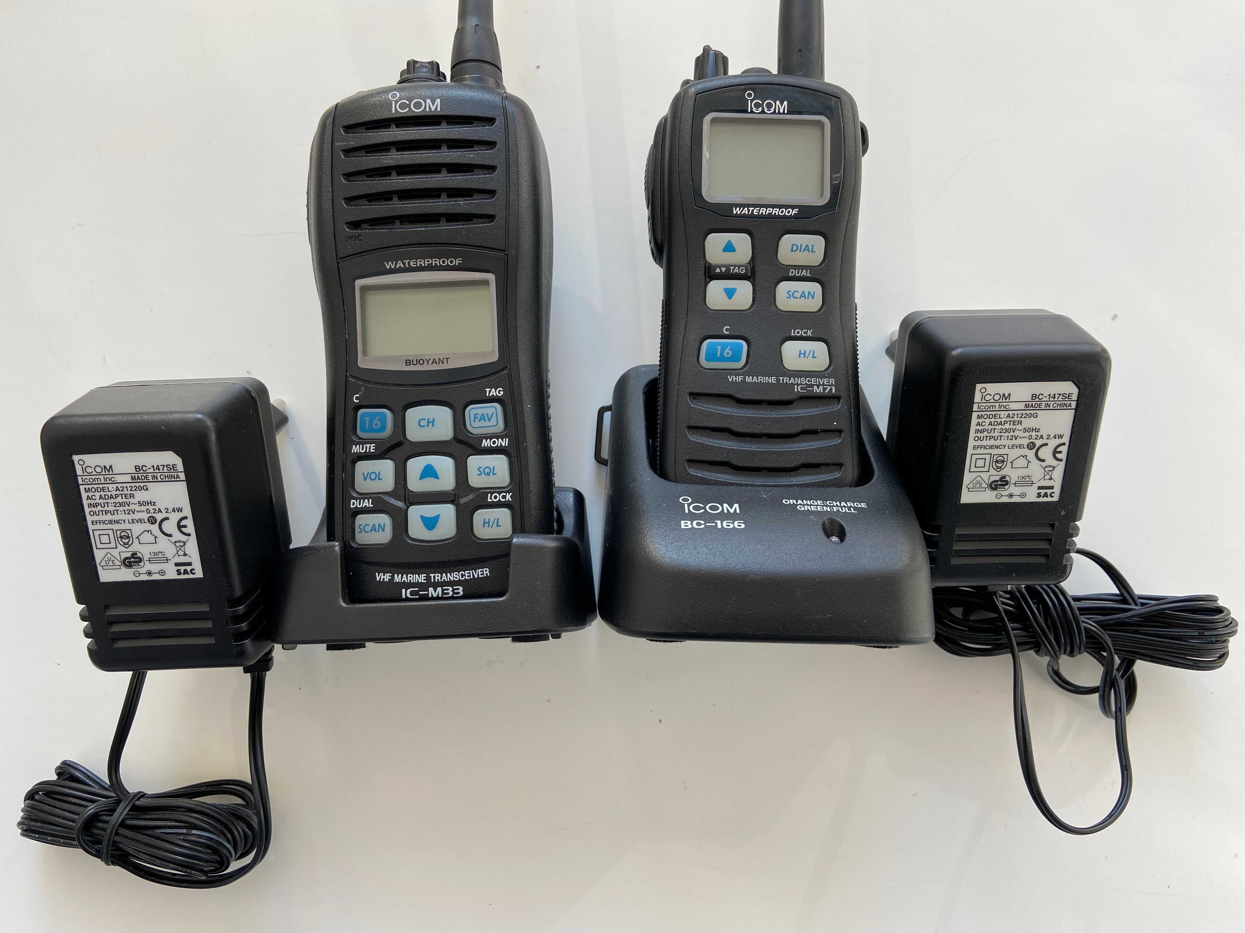 UHF Рация Entel HT-582. VHF рации ICOM IC-M33, 
Icom IC-M71.
