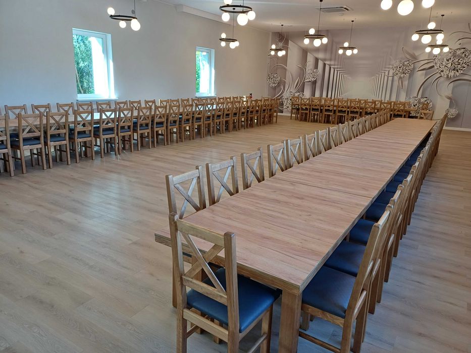 Krzesla drewniane do restauracji baru świetlicy wiejskiej sale nowe