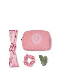 Victoria's Secret zestaw kosmetyczka kamień Gua Sha gumka opaska nowy
