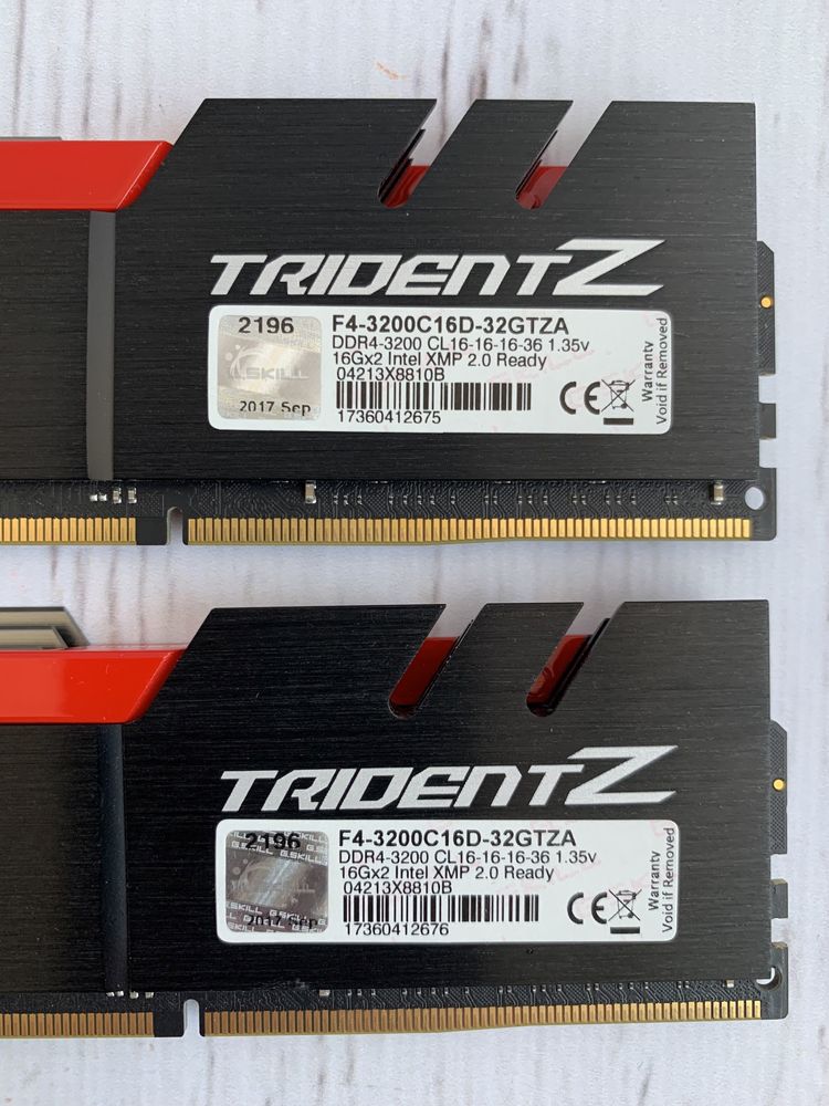 G.SKILL 32 Gb (2x16) DDR4 3200 Trident Z CL16-16-16-36-2N