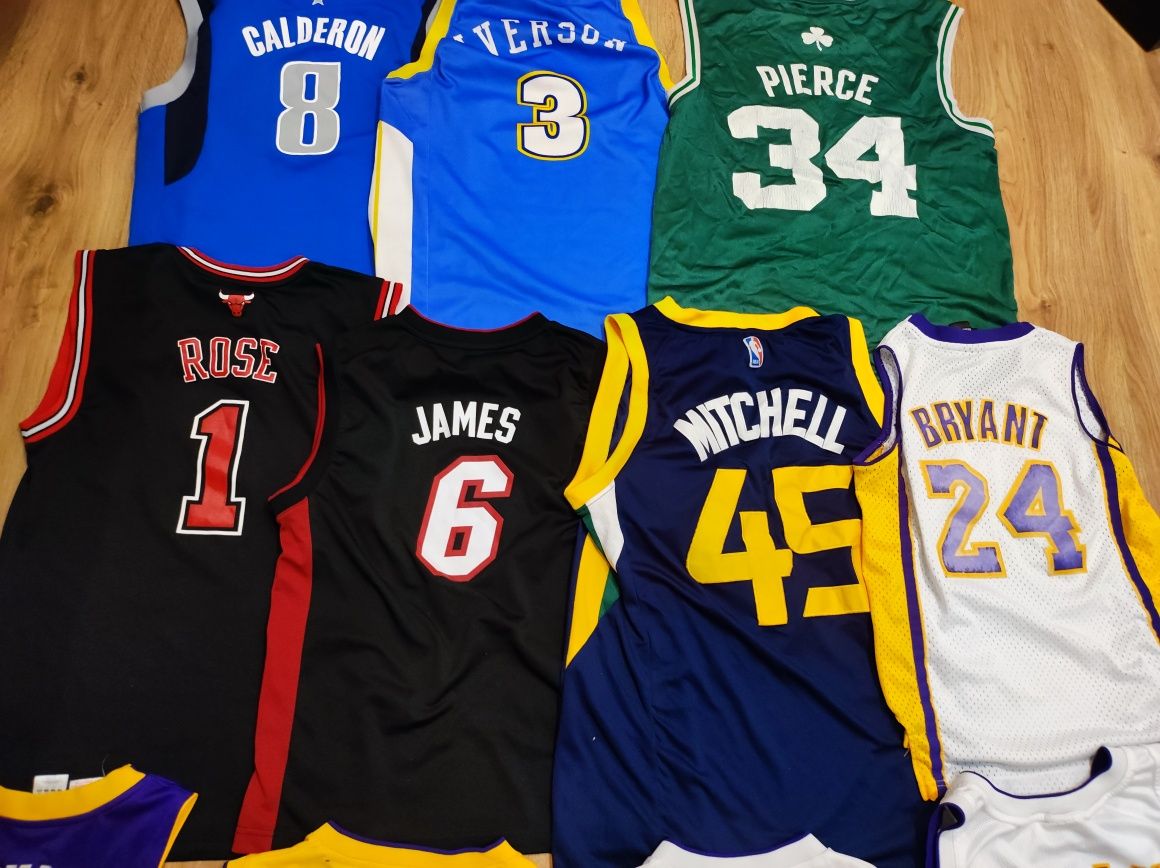 Okazja 11 koszulek NBA Lakers Bryant Iverson Rose Bulls