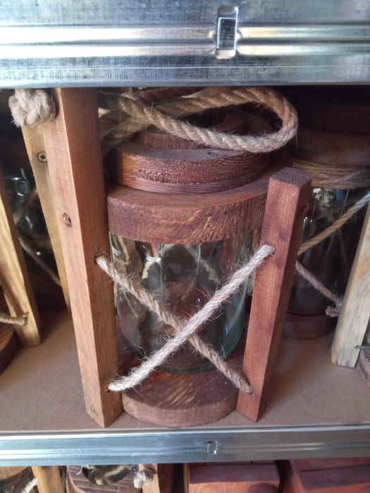 Lampa drewniana handmade duża