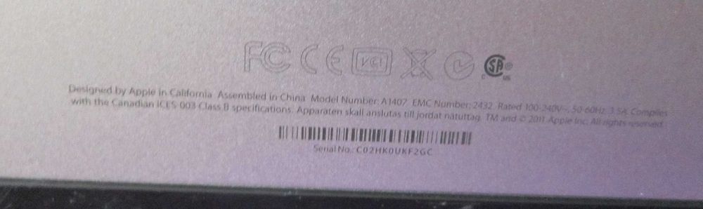 Monitor Apple Thunderbolt Display 27 A1407 Nietestowany