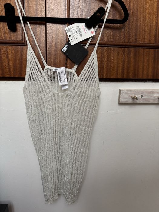 Top metalizado lingerie Zara, tamanho L