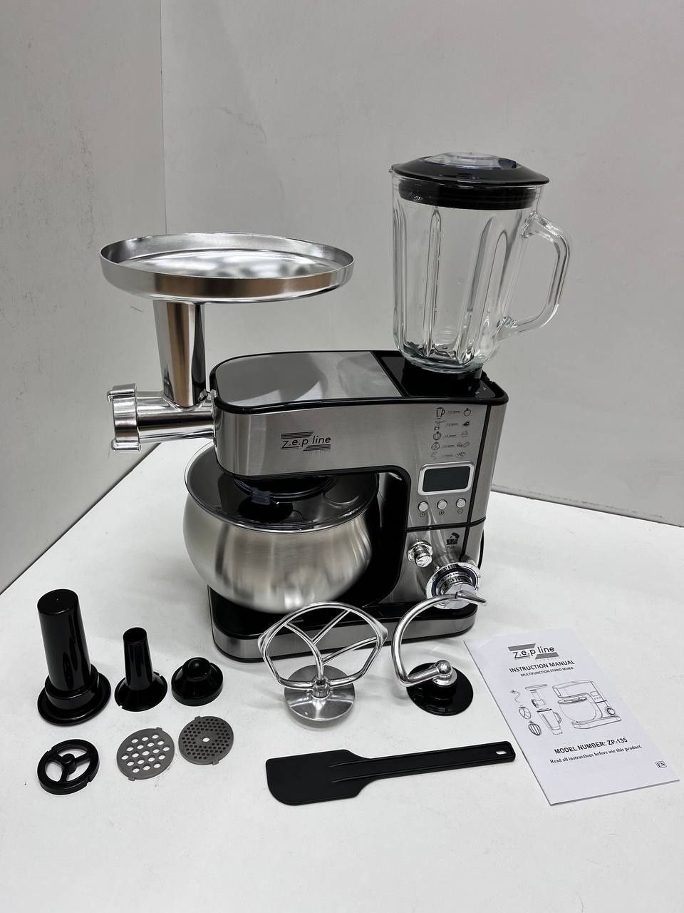 МОЩНЫЙ! Кухонный комбайн 4200Вт, мясорубка, тестомес, блендер, миксер