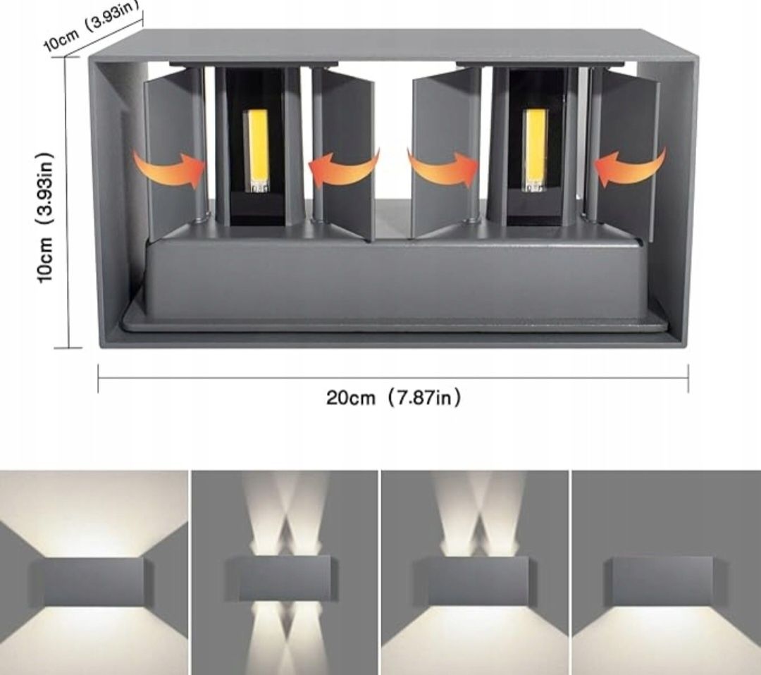 4 sztuki Kinkiet ledmo zintegrowane źródło LED 20 W