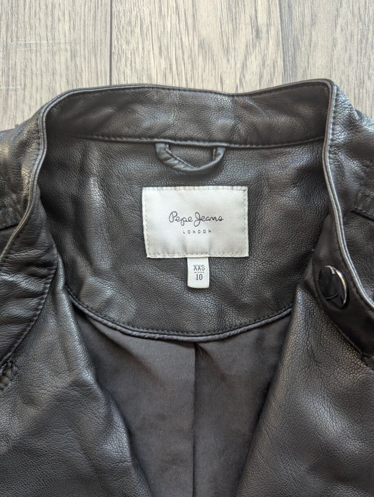 Pepe Jeans kurtka skórzana ramoneska