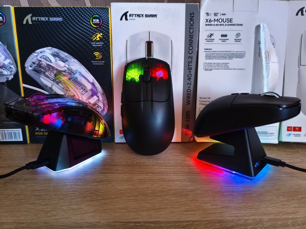Attack Shark x6 x11 x2 pro x5 x3 миша ігрова RGB підсвітка безшумна