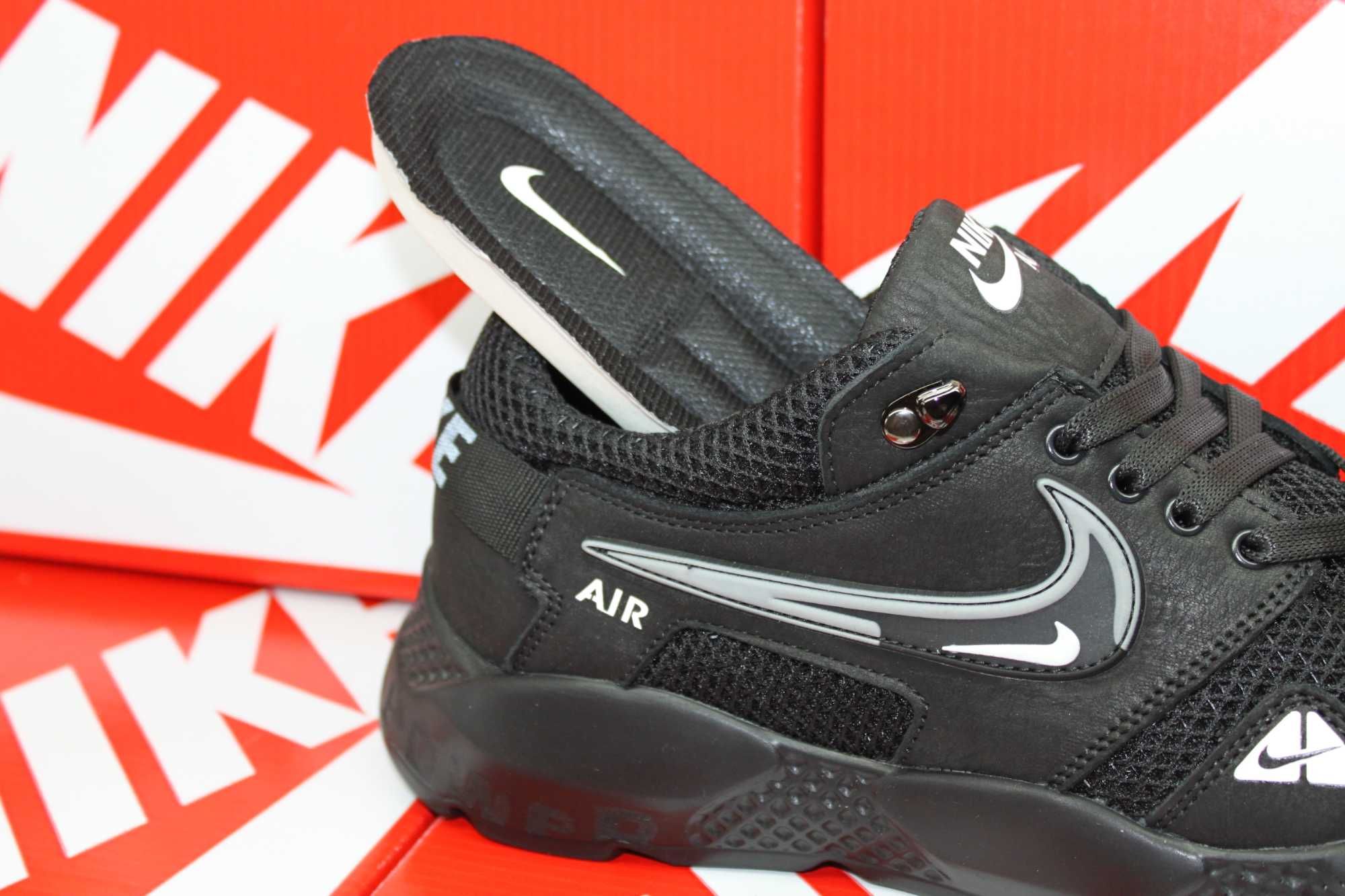 Nike - летние черные кроссовки кеды кросівки сетка (код: 15-17сетка)