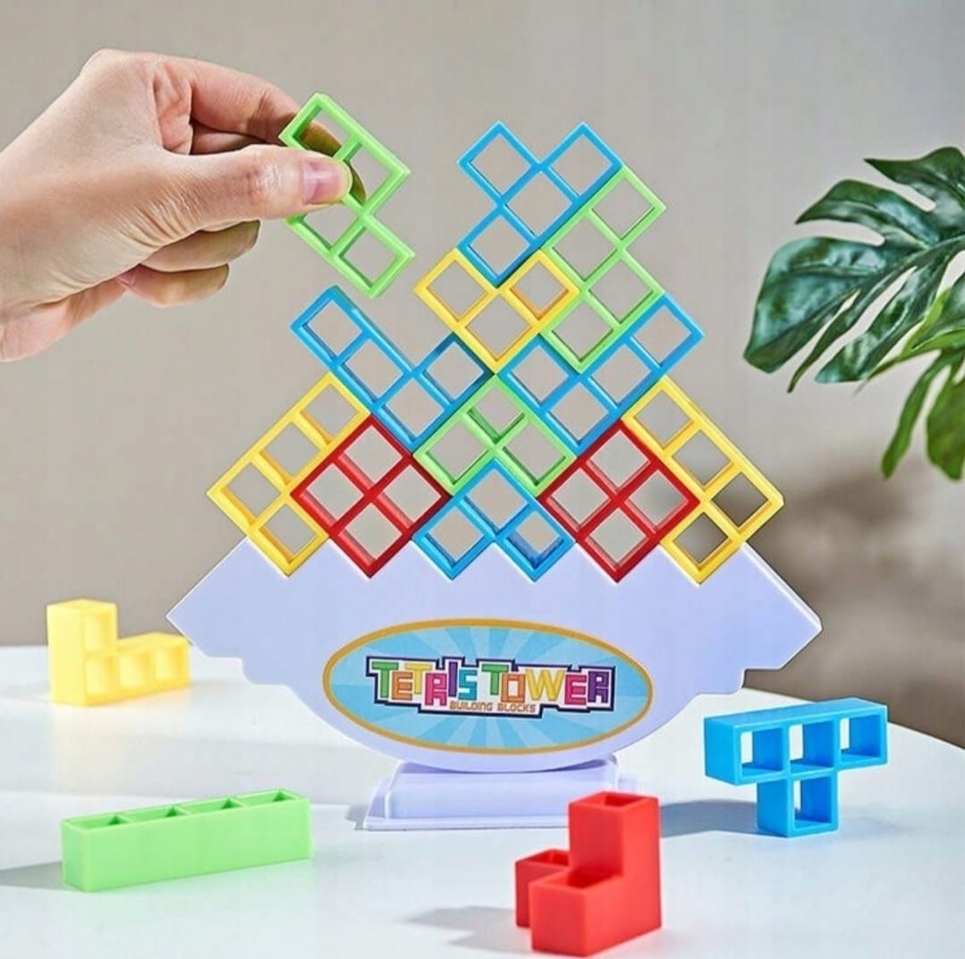 Układanka tetris balansujące klocki gra logiczna 64 elementów