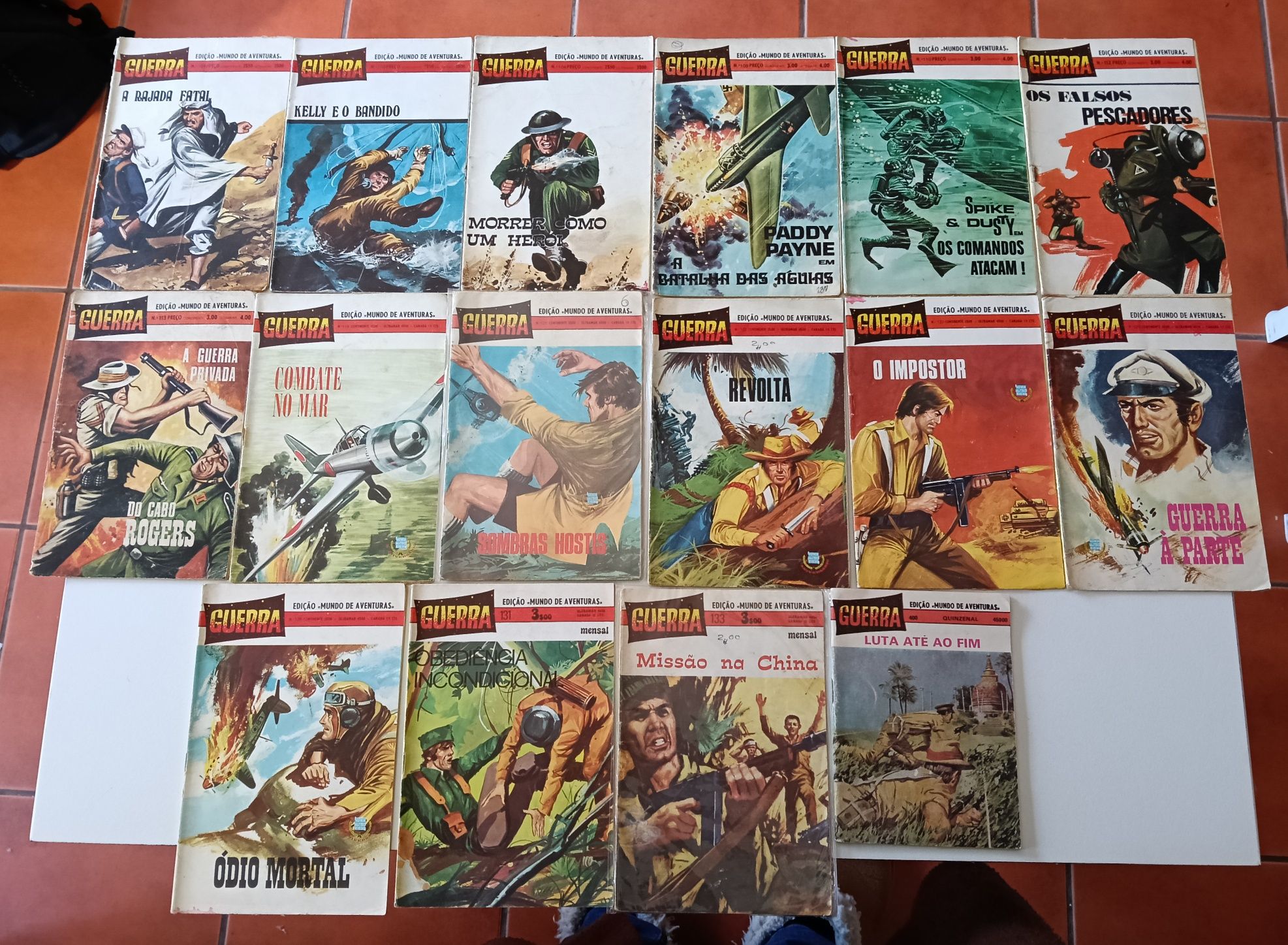 Lote de 65 Mundo Aventuras Guerra, Espaço, Policial, Águia