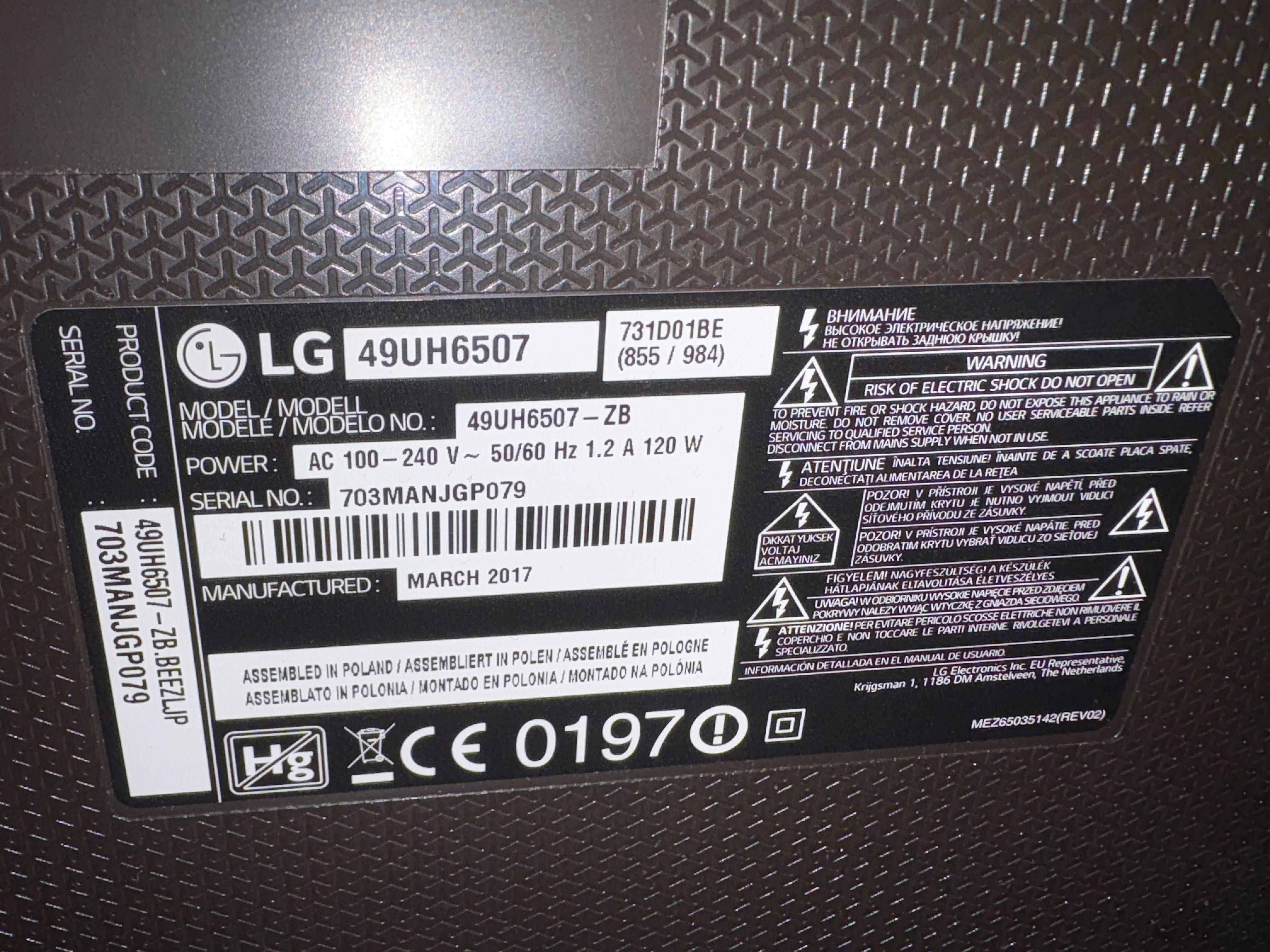 Telewizor 49 cali LG 49UH6507