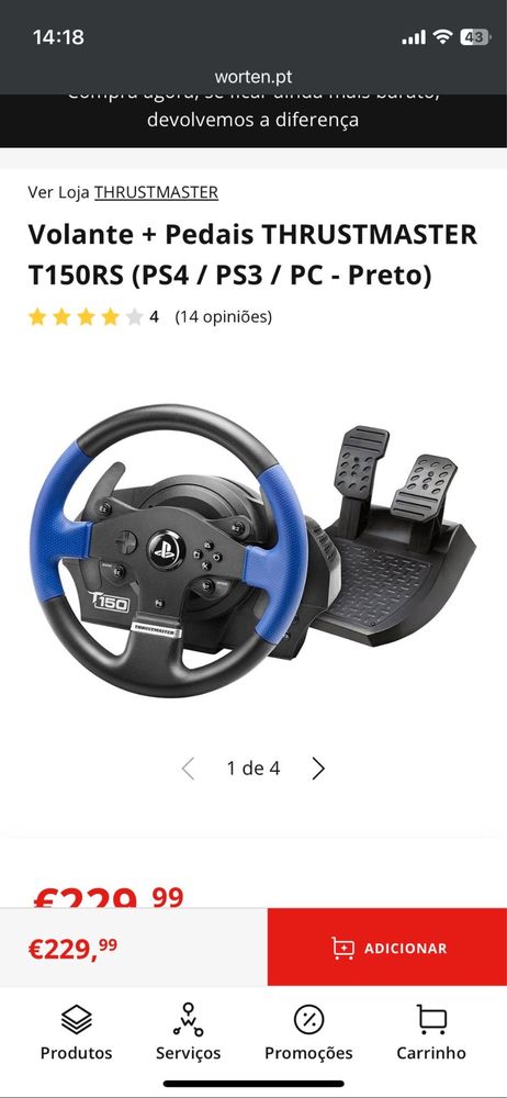 Volante Thrustmaster T150