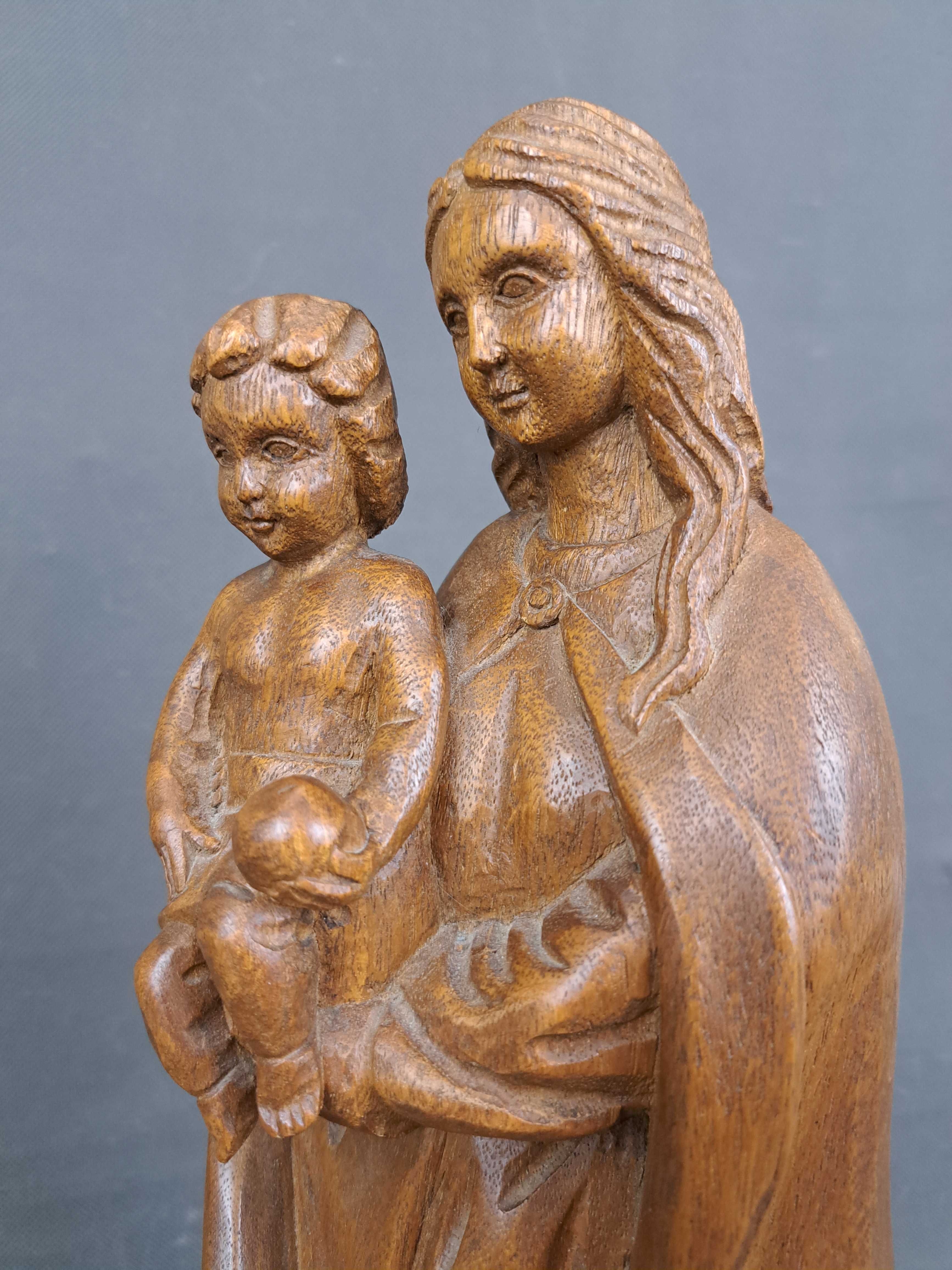 Matka Boska z Dzieciątkiem, rzeźba drewniana, wys. 41 cm