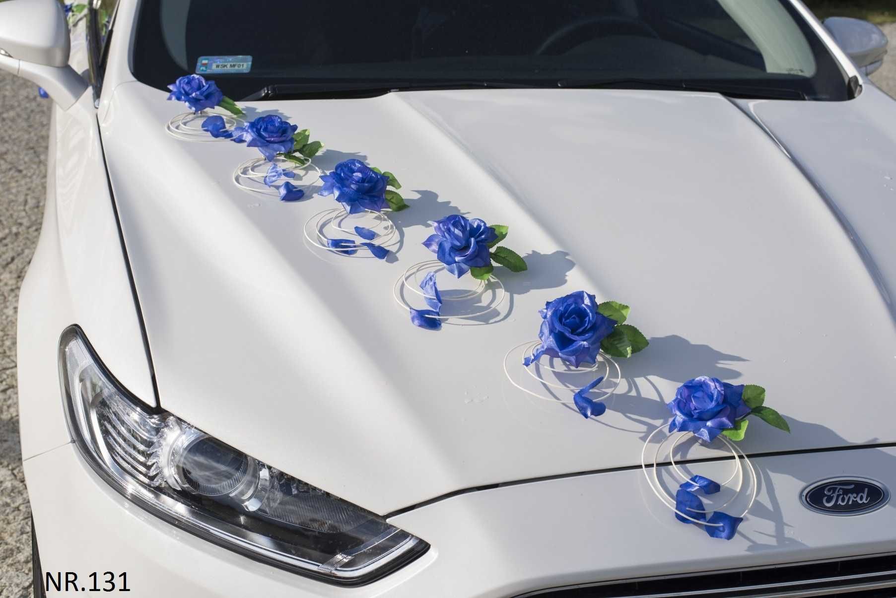 Piękna dekoracja na auto samochód do ślubu.KOLORY 131