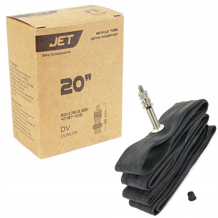 JET dętka 20 x 1,75 1,90 1,95 2,0 2,10 2,125 2,15 zawór DV 48mm dunlop