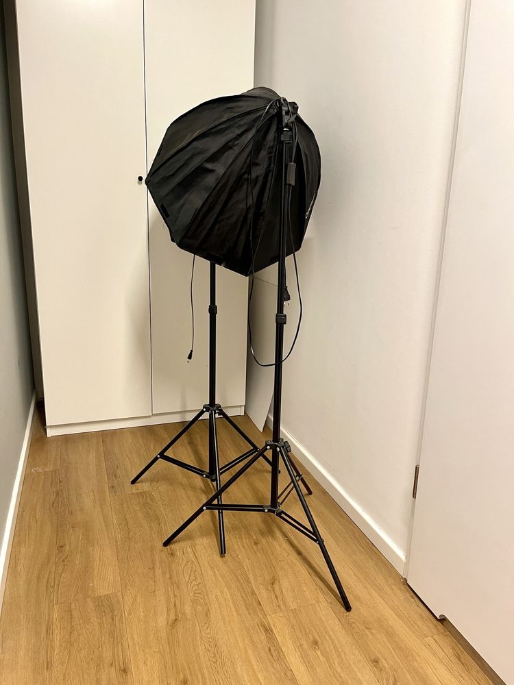 2x Softboxy oktogonowe 85 cm + 2 lampy