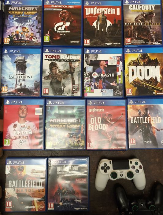 PS4 PRO biała 1TB + 2 pady + 14 gier. CUH-7116B