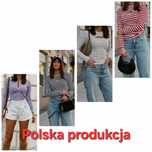 Bluzki esential w paski z rozcięciem Polska Produkcja r. uniwersalny