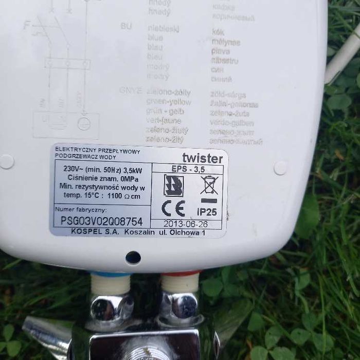 Ogrzewacz przepływowy Kospel Twister EPS - 3.5 - niesprawny