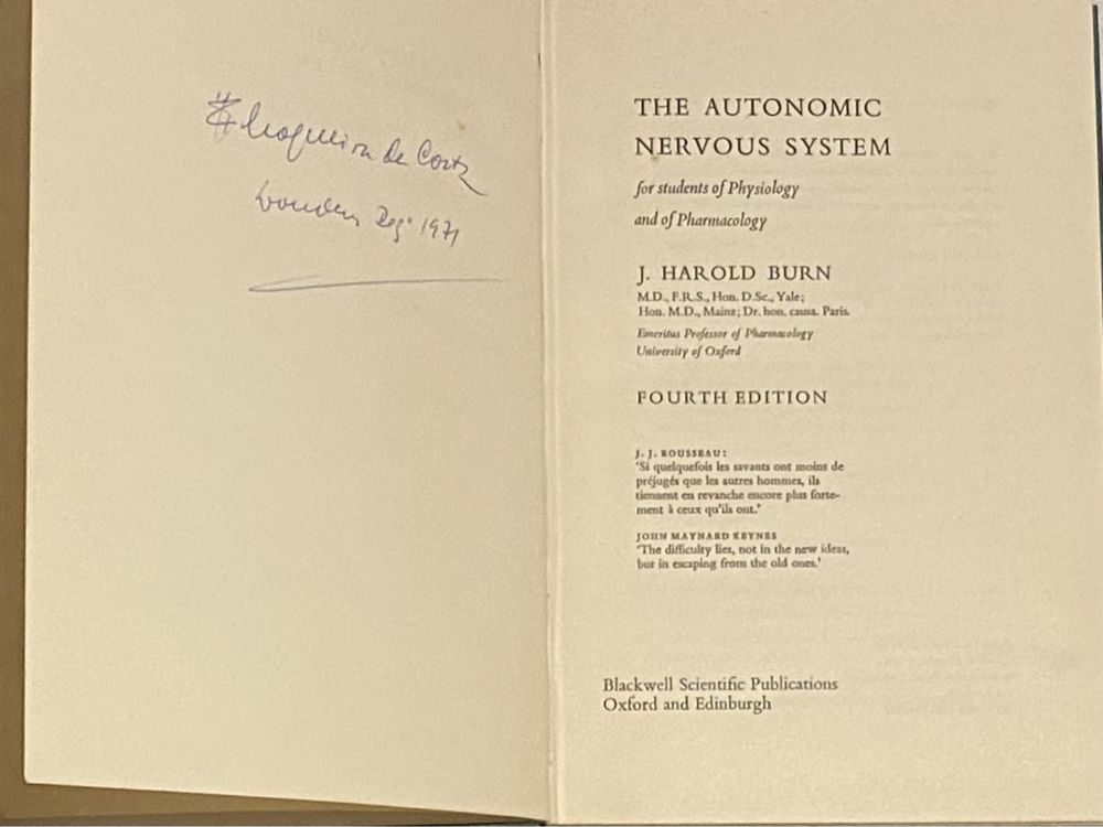 The Autonomic Nervous System by J. Harold Burn