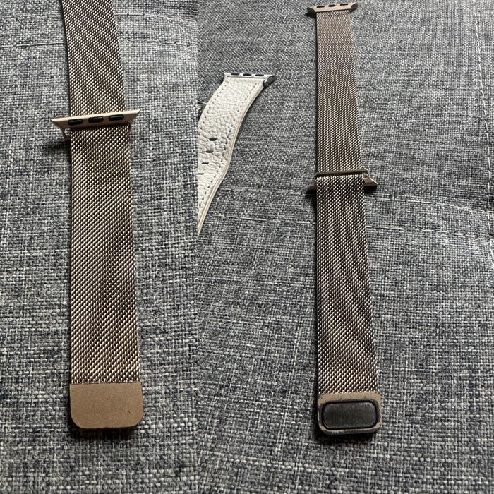 Zestaw 3 pasków bransolet Apple Watch 38-40 mm złota milanese biały