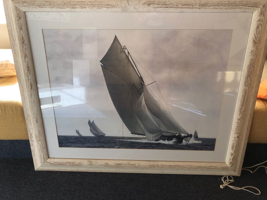 Quadros (Par) Ambiente Náutico - Moldura em Madeira