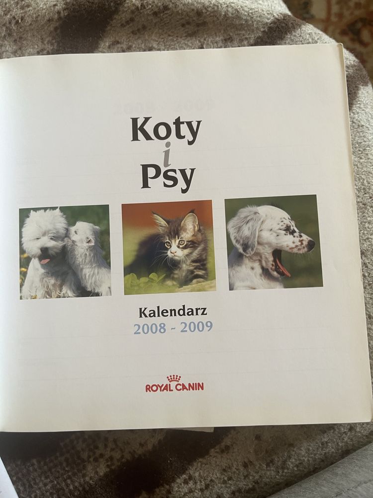 Koty i psy kalendarz używany ale z opisami raz psów MUR