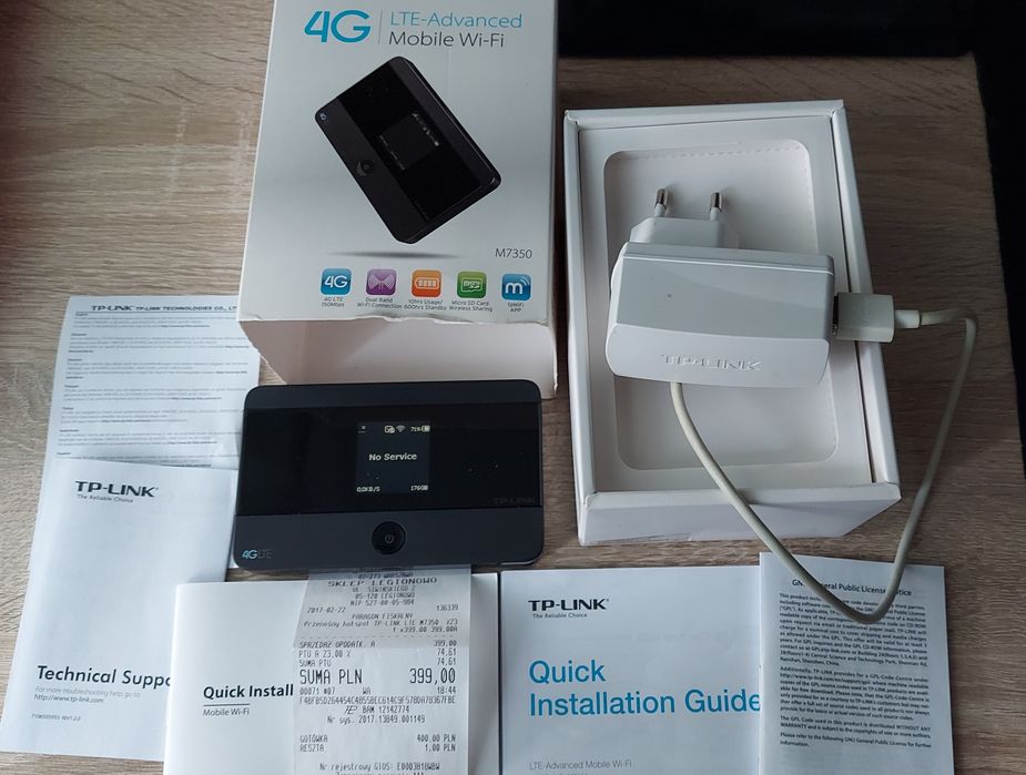 Router Tp-Link M 7350 4G Jak Nowy Kolplet  do 10 urządzeń.