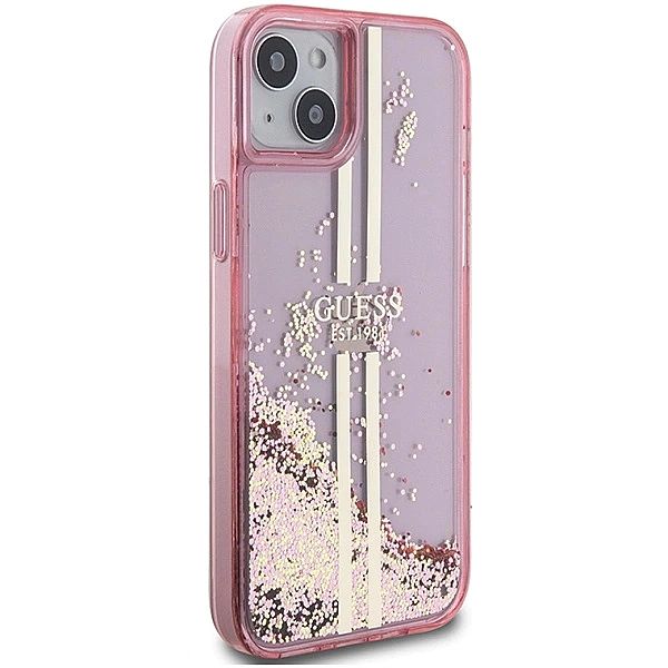 Etui Guess Liquid Glitter Gold Stripes na iPhone 15 Plus / 14 Plus - r