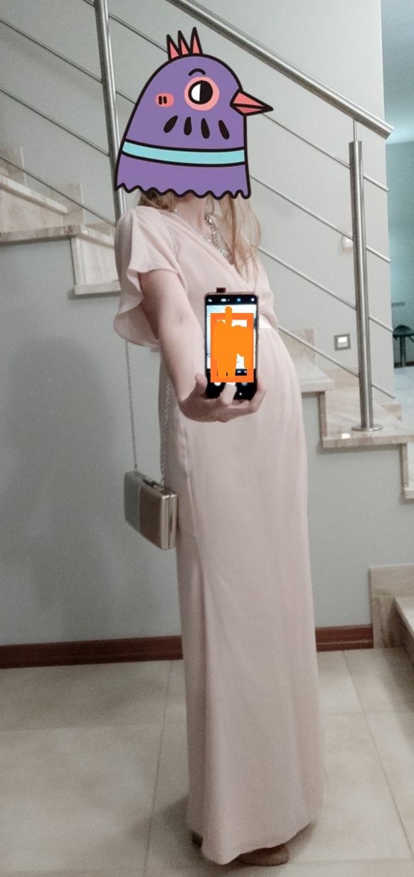 Elegancka suknia sukienka ciążowa wizytowa r. S