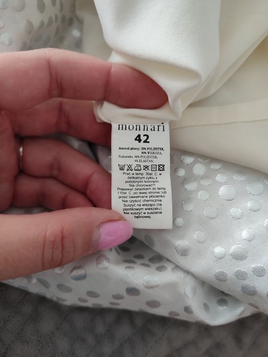 Sukienka biała srebro wizytowa wesele komunia